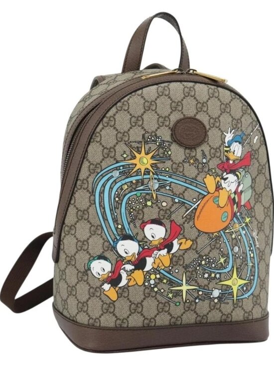 GUCCI GUCCI x Disney GG Supreme Backpack PVC Beige 552884 Auth main image 7